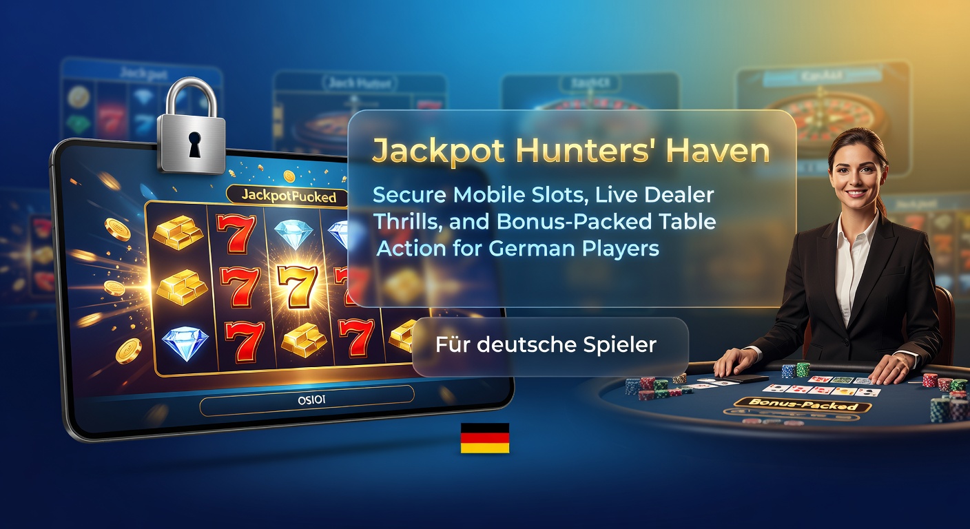 Mobile Slot-Spiele mit Jackpot-Symbolen und sicheren Zahlungssymbolen auf einem Smartphone-Bildschirm, umgeben von deutschen Flaggen und Casino-Elementen