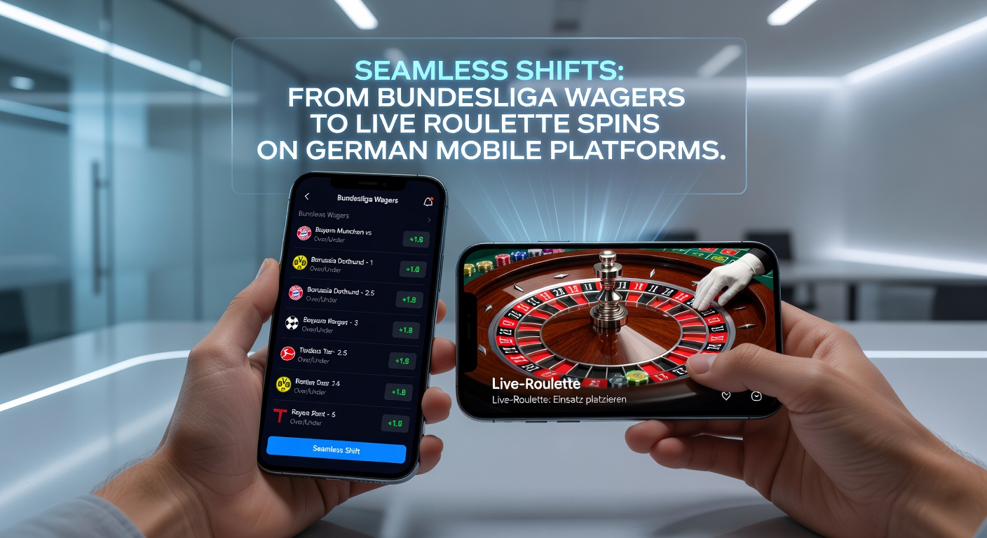 Live-Roulette-Tisch auf Mobile-Screen mit Bundesliga-Score-Overlay, zeigt integrierte Sport- und Casino-Elemente